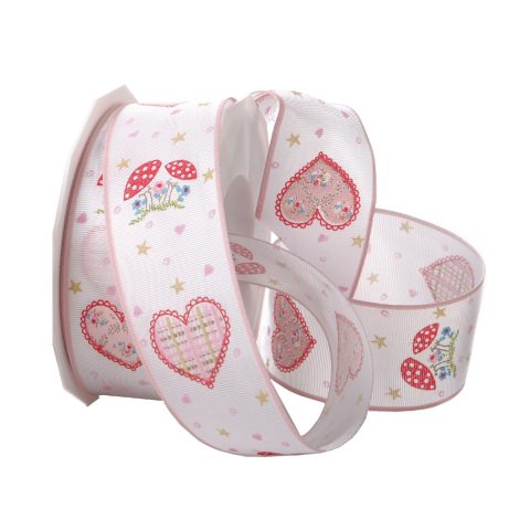 κορδέλες τυπωμένες με καρδιές