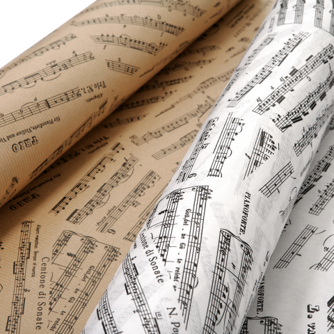 χαρτιά κραφτ με μουσικά σχέδια