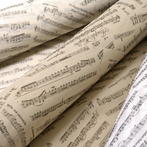 ύφασμα eco-textile εφημερίδα με νότες