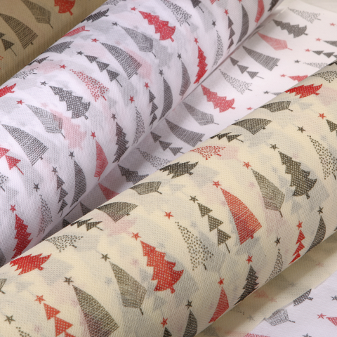 ύφασμα eco-textile χριστουγεννιάτικο με έλατα